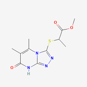 Methyl 2-((5,6-dimethyl-7-oxo-7,8-dihydro-[1,2,4]triazolo[4,3-a]pyrimidin-3-yl)thio)propanoate
