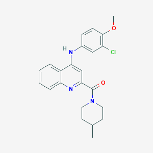 molecular formula C23H24ClN3O2 B2641106 N-(3-chloro-4-methoxyphenyl)-2-(4-methylpiperidine-1-carbonyl)quinolin-4-amine CAS No. 1251669-74-5