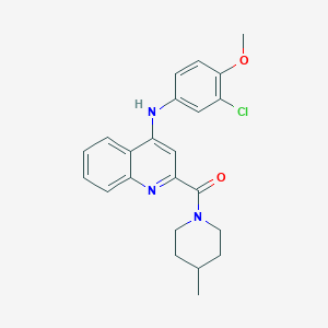 (4-((3-Chloro-4-methoxyphenyl)amino)quinolin-2-yl)(4-methylpiperidin-1-yl)methanone