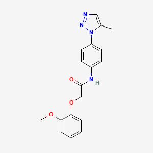 2-(2-methoxyphenoxy)-N-(4-(5-methyl-1H-1,2,3-triazol-1-yl)phenyl)acetamide