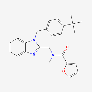 molecular formula C25H27N3O2 B2641116 N-({1-[(4-tert-butylphenyl)methyl]-1H-1,3-benzodiazol-2-yl}methyl)-N-methylfuran-2-carboxamide CAS No. 919976-25-3
