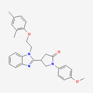 4-{1-[2-(2,4-dimethylphenoxy)ethyl]-1H-benzimidazol-2-yl}-1-(4-methoxyphenyl)pyrrolidin-2-one