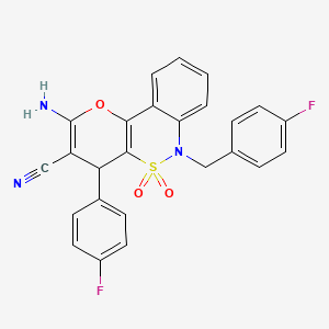 2-Amino-6-(4-fluorobenzyl)-4-(4-fluorophenyl)-4,6-dihydropyrano[3,2-c][2,1]benzothiazine-3-carbonitrile 5,5-dioxide
