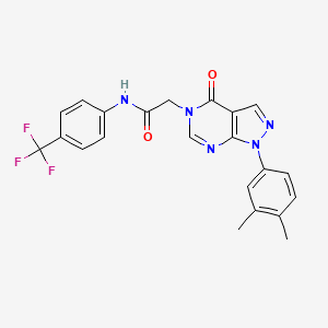 2-(1-(3,4-dimethylphenyl)-4-oxo-1H-pyrazolo[3,4-d]pyrimidin-5(4H)-yl)-N-(4-(trifluoromethyl)phenyl)acetamide