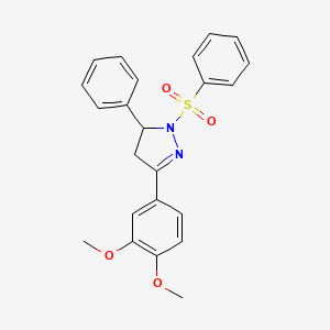 3-(3,4-dimethoxyphenyl)-5-phenyl-1-(phenylsulfonyl)-4,5-dihydro-1H-pyrazole