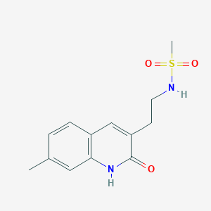 molecular formula C13H16N2O3S B2641144 N-[2-(7-methyl-2-oxo-1,2-dihydroquinolin-3-yl)ethyl]methanesulfonamide CAS No. 851408-65-6