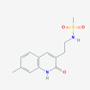 molecular formula C13H16N2O3S B2641144 N-[2-(7-methyl-2-oxo-1H-quinolin-3-yl)ethyl]methanesulfonamide CAS No. 851408-65-6