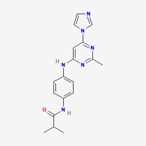 molecular formula C18H20N6O B2641151 N-(4-((6-(1H-imidazol-1-yl)-2-methylpyrimidin-4-yl)amino)phenyl)isobutyramide CAS No. 1203057-72-0