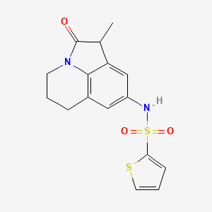 molecular formula C16H16N2O3S2 B2641159 N-(1-methyl-2-oxo-2,4,5,6-tetrahydro-1H-pyrrolo[3,2,1-ij]quinolin-8-yl)thiophene-2-sulfonamide CAS No. 903335-32-0