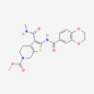 molecular formula C20H21N3O6S B2641169 methyl 2-(2,3-dihydro-1,4-benzodioxine-6-amido)-3-(methylcarbamoyl)-4H,5H,6H,7H-thieno[2,3-c]pyridine-6-carboxylate CAS No. 886957-70-6