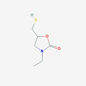 molecular formula C6H11NO2S B2641172 3-Ethyl-5-(sulfanylmethyl)-1,3-oxazolidin-2-one CAS No. 2027558-84-3