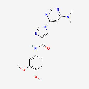 molecular formula C18H20N6O3 B2641209 N-(3,4-dimethoxyphenyl)-1-[6-(dimethylamino)pyrimidin-4-yl]-1H-imidazole-4-carboxamide CAS No. 1251632-56-0