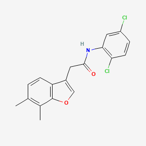 molecular formula C18H15Cl2NO2 B2641212 N-(2,5-dichlorophenyl)-2-(6,7-dimethyl-1-benzofuran-3-yl)acetamide CAS No. 780774-64-3
