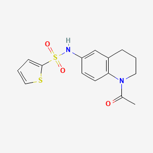 molecular formula C15H16N2O3S2 B2641225 N-(1-acetyl-1,2,3,4-tetrahydroquinolin-6-yl)thiophene-2-sulfonamide CAS No. 942006-06-6
