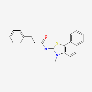 molecular formula C21H18N2OS B2641226 N-[(2E)-3-methyl-2H,3H-naphtho[2,1-d][1,3]thiazol-2-ylidene]-3-phenylpropanamide CAS No. 477504-56-6