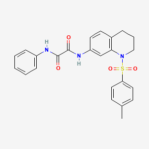 molecular formula C24H23N3O4S B2641235 N1-phenyl-N2-(1-tosyl-1,2,3,4-tetrahydroquinolin-7-yl)oxalamide CAS No. 898430-12-1