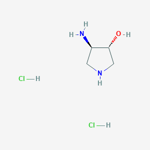 molecular formula C4H12Cl2N2O B2641237 (3R,4R)-4-Aminopyrrolidin-3-ol;dihydrochloride CAS No. 220812-17-9