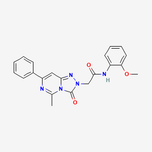 molecular formula C21H19N5O3 B2641239 N-(2-methoxyphenyl)-2-{5-methyl-3-oxo-7-phenyl-2H,3H-[1,2,4]triazolo[4,3-c]pyrimidin-2-yl}acetamide CAS No. 1251697-41-2