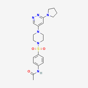 molecular formula C20H26N6O3S B2641246 N-(4-((4-(6-(pyrrolidin-1-yl)pyridazin-4-yl)piperazin-1-yl)sulfonyl)phenyl)acetamide CAS No. 1797974-21-0