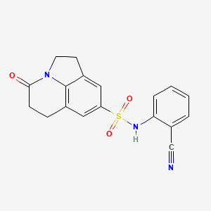 molecular formula C18H15N3O3S B2641265 N-(2-cyanophenyl)-4-oxo-2,4,5,6-tetrahydro-1H-pyrrolo[3,2,1-ij]quinoline-8-sulfonamide CAS No. 898419-55-1