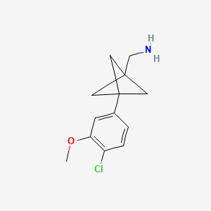 molecular formula C13H16ClNO B2641275 [3-(4-Chloro-3-methoxyphenyl)-1-bicyclo[1.1.1]pentanyl]methanamine CAS No. 2287283-77-4