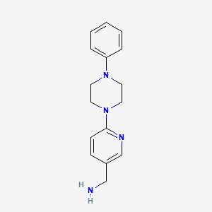 molecular formula C16H20N4 B2641283 [6-(4-Phenylpiperazin-1-yl)pyridin-3-yl]methanamine CAS No. 1016756-27-6