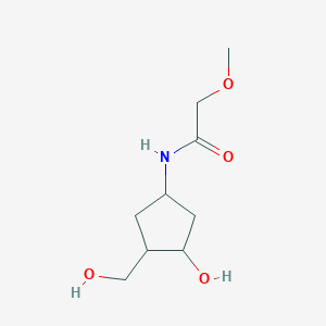 molecular formula C9H17NO4 B2641300 N-(3-hydroxy-4-(hydroxymethyl)cyclopentyl)-2-methoxyacetamide CAS No. 1421522-37-3