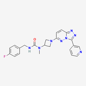 molecular formula C22H21FN8O B2641303 1-[(4-Fluorophenyl)methyl]-3-methyl-3-{1-[3-(pyridin-3-yl)-[1,2,4]triazolo[4,3-b]pyridazin-6-yl]azetidin-3-yl}urea CAS No. 2380033-59-8