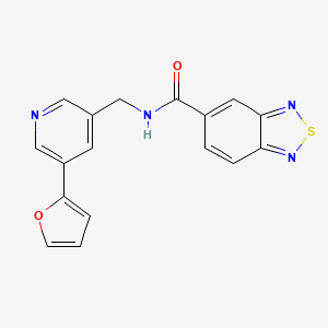 molecular formula C17H12N4O2S B2641308 N-((5-(furan-2-yl)pyridin-3-yl)methyl)benzo[c][1,2,5]thiadiazole-5-carboxamide CAS No. 2034340-24-2
