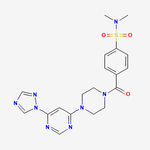 4-(4-(6-(1H-1,2,4-triazol-1-yl)pyrimidin-4-yl)piperazine-1-carbonyl)-N,N-dimethylbenzenesulfonamide