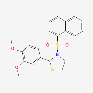 2-(3,4-Dimethoxyphenyl)-3-(naphthalen-1-ylsulfonyl)thiazolidine