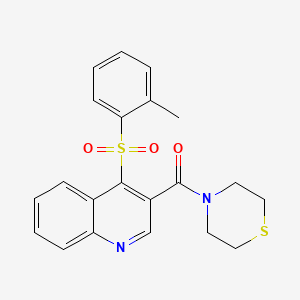 Thiomorpholino(4-(o-tolylsulfonyl)quinolin-3-yl)methanone