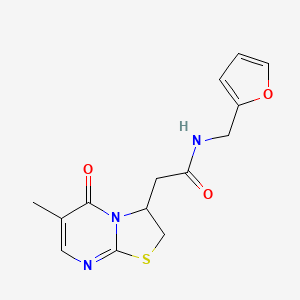 molecular formula C14H15N3O3S B2641377 N-(furan-2-ylmethyl)-2-(6-methyl-5-oxo-3,5-dihydro-2H-thiazolo[3,2-a]pyrimidin-3-yl)acetamide CAS No. 953206-86-5