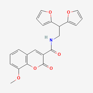 molecular formula C21H17NO6 B2641379 N-(2,2-di(furan-2-yl)ethyl)-8-methoxy-2-oxo-2H-chromene-3-carboxamide CAS No. 2320725-60-6