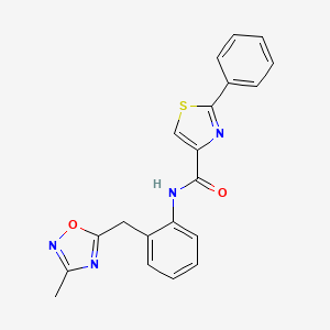 N-(2-((3-methyl-1,2,4-oxadiazol-5-yl)methyl)phenyl)-2-phenylthiazole-4-carboxamide