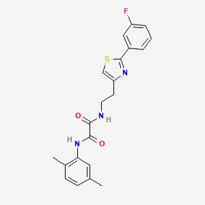 molecular formula C21H20FN3O2S B2641397 N'-(2,5-dimethylphenyl)-N-{2-[2-(3-fluorophenyl)-1,3-thiazol-4-yl]ethyl}ethanediamide CAS No. 895784-74-4