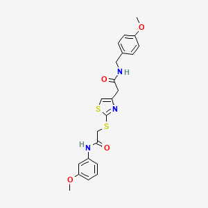 B2641405 N-(4-methoxybenzyl)-2-(2-((2-((3-methoxyphenyl)amino)-2-oxoethyl)thio)thiazol-4-yl)acetamide CAS No. 941892-18-8