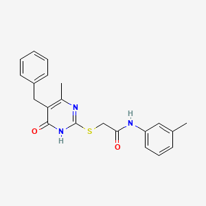 2-[(5-benzyl-4-hydroxy-6-methylpyrimidin-2-yl)thio]-N-(3-methylphenyl)acetamide