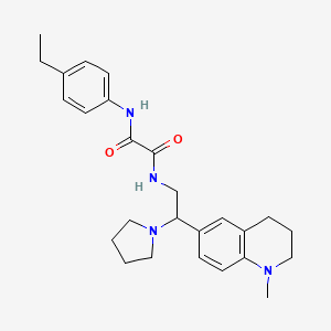 molecular formula C26H34N4O2 B2641454 N'-(4-ethylphenyl)-N-[2-(1-methyl-1,2,3,4-tetrahydroquinolin-6-yl)-2-(pyrrolidin-1-yl)ethyl]ethanediamide CAS No. 922119-76-4