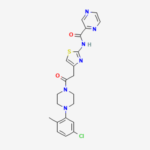 N-(4-(2-(4-(5-chloro-2-methylphenyl)piperazin-1-yl)-2-oxoethyl)thiazol-2-yl)pyrazine-2-carboxamide