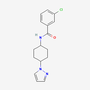 3-chloro-N-[4-(1H-pyrazol-1-yl)cyclohexyl]benzamide