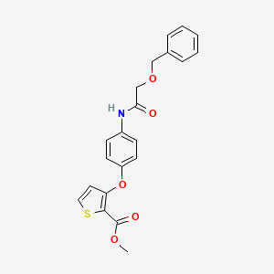 molecular formula C21H19NO5S B2641500 Methyl 3-(4-{[2-(benzyloxy)acetyl]amino}phenoxy)-2-thiophenecarboxylate CAS No. 900015-16-9