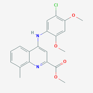 molecular formula C20H19ClN2O4 B2641520 Methyl 4-[(5-chloro-2,4-dimethoxyphenyl)amino]-8-methylquinoline-2-carboxylate CAS No. 1207033-40-6