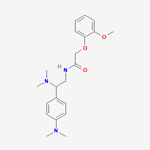 molecular formula C21H29N3O3 B2641527 N-[2-(dimethylamino)-2-[4-(dimethylamino)phenyl]ethyl]-2-(2-methoxyphenoxy)acetamide CAS No. 1005305-20-3
