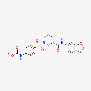 molecular formula C21H23N3O7S B2641534 methyl N-[4-({3-[(2H-1,3-benzodioxol-5-yl)carbamoyl]piperidin-1-yl}sulfonyl)phenyl]carbamate CAS No. 326179-40-2