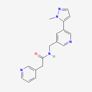 molecular formula C17H17N5O B2641538 N-((5-(1-methyl-1H-pyrazol-5-yl)pyridin-3-yl)methyl)-2-(pyridin-3-yl)acetamide CAS No. 2034463-01-7