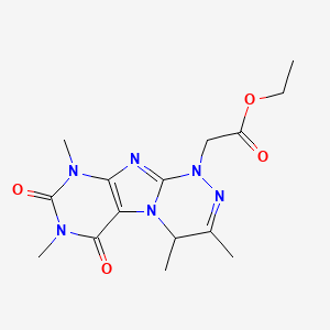 molecular formula C15H20N6O4 B2641558 Ethyl 2-(3,4,7,9-tetramethyl-6,8-dioxo-4H-purino[8,7-c][1,2,4]triazin-1-yl)acetate CAS No. 898442-60-9