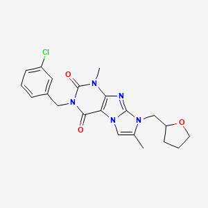 2-[(3-Chlorophenyl)methyl]-4,7-dimethyl-6-(oxolan-2-ylmethyl)purino[7,8-a]imidazole-1,3-dione