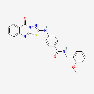 N-(2-methoxybenzyl)-4-((5-oxo-5H-[1,3,4]thiadiazolo[2,3-b]quinazolin-2-yl)amino)benzamide