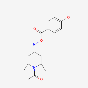 1-(4-{[(4-Methoxybenzoyl)oxy]imino}-2,2,6,6-tetramethylpiperidino)-1-ethanone